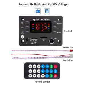 호환 5V 12V DIY MP3 WAV WMA 디코더 보드 6 5 마이크 블루투스 5 0 자동차 오디오 USB TF FM 라디오 MP3 플레이어 원격 제어