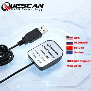 GPS수신기 QUESCAN 안드로이드 윈도우 글로나스 베이더우 125HZ GNSS 안테나 M9N 프로토콜 갈릴레오 USB M9 M9140 NMEA RTCM 수신기 GPS QZSS