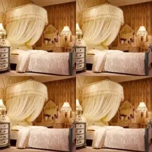 ( )커튼형 침대모기장 200x220cm 베이지 대형모기장 침대방충망 2층침대모기장