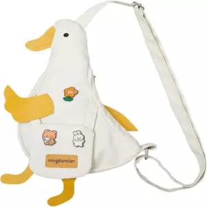 PRLINJSK 카와이 지갑 귀여운 오리 크로스바디 숄더백 핀 선물을 받은 여성을 위한 참신한 메신저 포함