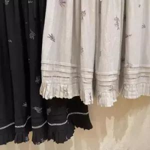 엘럽 치마 여성용 봄여름 쉬폰 프린트 계열 린넨 플리츠 허리밴딩 원템2