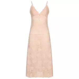 원더브라 여성 시스루 레이스 맥시롱 슬립_베이지 936354