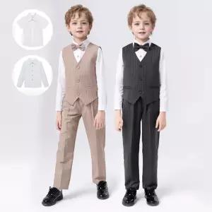 세로스트라이프 로완 양장조끼 반팔or긴팔셔츠 3버튼