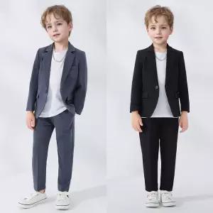 레오 클린컬러 싱글버튼 턱시도 정장 티셔 세트(자켓