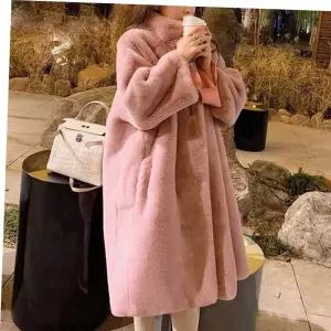 여자 롱코트 페이크퍼 코트 루즈핏 데일리 스타일