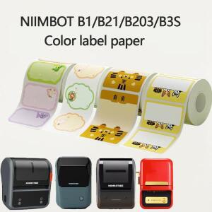 NiiMBOT B1/B21/B203/B3S 컬러 라벨 용지 방수 이름 스티커 Diy 인쇄 가정용 보관