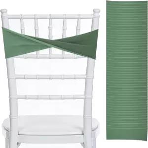 요에몽요 50개 세이지 그린 의자 허리띠 커버용 탄성띠 결혼식 피로연 연회 신부 장식용 스판덱스 밴드