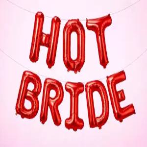 캣콘 빨간 핫 브라이드 풍선 - 16인치 신부 샤워 장식 총각 파티 추천 웨딩