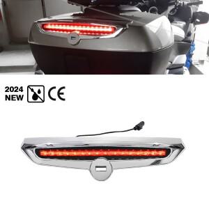 바이크 오토바이 LED 브레이크 라이트 탑 케이스 커버 49L 블랙 크롬 BMW 호환 R1200RT K1600GT 전용 액세