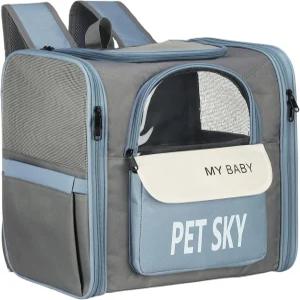 고양이 배낭 캐리어 넓은 공간과 통기성을 갖춘 반려동물 하이킹 여행용 백팩 하이킹/캠핑/여행용 (그레이