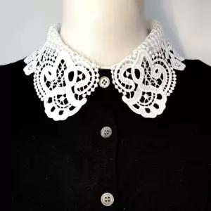 페이크카라 폴라 케이프 화이트 레이스넥 이너 레이어드 목도리 장식 스카프 머플러 카라 블라우스 셔츠