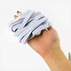 [하프클럽/]수선고무줄 납작 티셔츠넥 만들기 고무밴드 12골 흰색