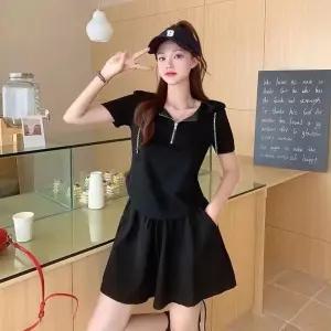 여성 후드 집업 밴딩 와이드 치마바지 트레이닝세트 상하의 투피스 반트레이닝