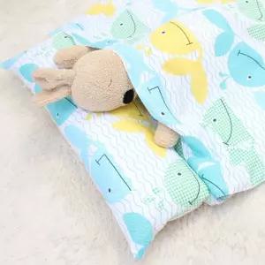 어린이집 유치원 인견 세트 일체형 이불 베개 고래 방수 가방 유아 인견 베개 신생아 낮잠 패드