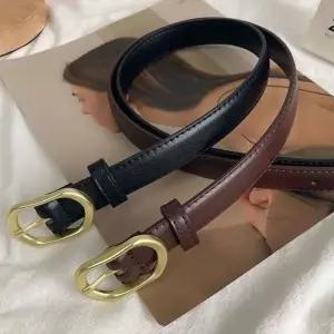 여성 금장 버클 클래식 캐주얼 벨트 면바지 정장바지 블랙