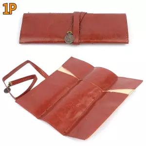 클래식 가죽 필통 붓통 미술 옛날 화방 두루마리 롤