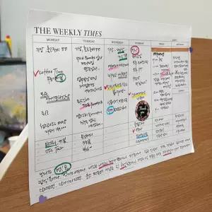 위클리 주간 플래너 떡 메모 지 장 학습 스터디 타임