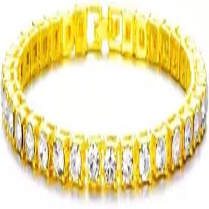 남성 여성 힙합 주얼리를 위한 HH 블링 엠파이어 14K 골드 및 실버 팔찌 다이아몬드 테니스 쿠바 링크