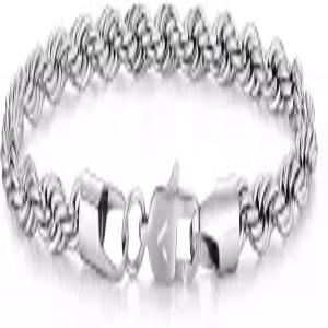 남성용 VEXXS 로프 체인 팔찌 18K 리얼 골드 도금 링크 내구성이 뛰어난 무색 페이딩 쿠바 5mm