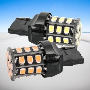 2pcs T20 7440 W21W 33 LED 2835 Smd 자동차 브레이크 조명 백업 역방향 램프 차례 신호 전구 빨간색 흰색
