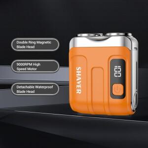 미니 전기 스마트 면도기 디지털 디스플레이 듀얼 블레이드 충전식 강력한 수염 트리머 도구 건식  습식 가