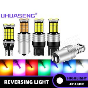 UHUASENG 2PCS P21W Led 전구 T20 녹색 1156 빨간색 T15 W16W 7440 BA15S BAY15D 역방향 브레이크 램프 자