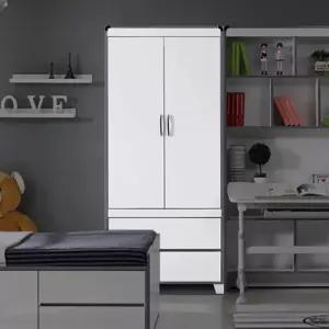 초등 남자아이방 그레이 2단서랍 행거옷장(83cm) 아동용 베이비 장롱 아가