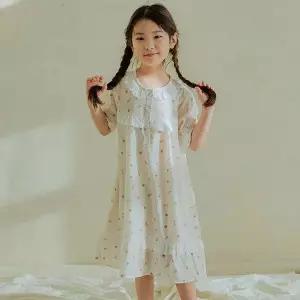 [하프클럽/알콩단잠]여아동 어린이집 아기잠옷 여름파자마 홈웨어 초등학생여아 반팔 원피스