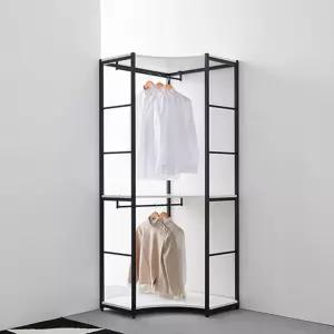 철제 블랙앤화이트 코너 곡선형 시스템 행거 옷 옷걸이 옷방 신혼집 패션