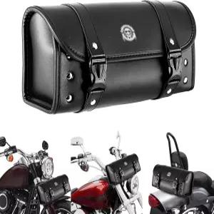 이노글로우 오토바이 도구 가방 핸들바 포크 해골 패턴 새들백 시시 할리 가와사키 스즈키용 유니버설