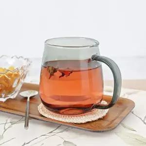 [콩심팥심]내열유리 항아리 머그컵 400ml 그레이 2P 커피 유리컵 유리잔 물컵