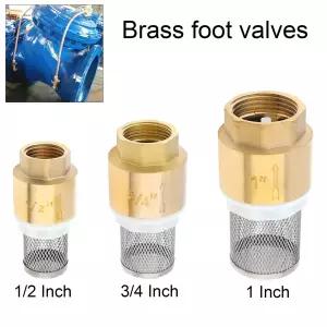 1 조각 황동 발 밸브 워터 펌프 하단 밸브 필터 포함 발 필터 리턴 없음 스트레이너