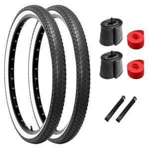 2팩 26x2.125 크루저 자전거 타이어, 비치 및 도심 출퇴근용 접이식 교체용 타이어