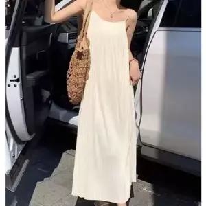 [하프클럽/]여성 가벼운 플리츠 롱원피스 1P 시원한 여름 치마