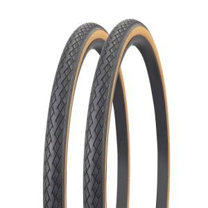 마켈렌 2팩 700x35c 로드 바이크 타이어 자갈 시티 브won 사이드월/블랙 호환 교체용 자전거