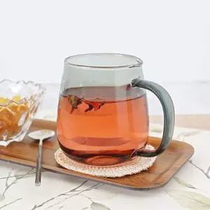 내열유리 항아리 머그컵 400ml 그레이 2P 커피 유리컵 유리잔 물컵