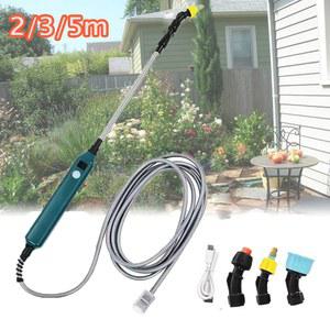 2400mAh 휴대용 전기 분무기 식물에 물을주기위한 텔레스코픽 완드 잔디 3 안개 노즐 고압 스프링클러 수정