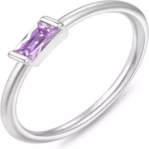 여성용 RLMOON 탄생석 반지 비타니시 골드 스태커블 14K 금/은 도금 바게트 CZ 에메랄드 그린 핑키 생일