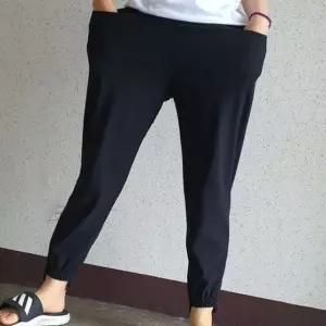 국내산 여성 쿨 냉감 스판 바지 밴딩 조거팬츠 블랙