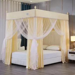 암막 침대텐트 유럽풍 사각텐트 난방 수면 커튼 캐노피 방한 원터치 실내 보온텐트