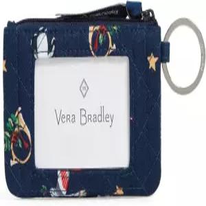 베라 브래들리 여성용 코튼 지퍼 ID 케이스 지갑
