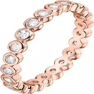 큐빅 지르코니아가 포함된 파보이 14K 골드 도금 반지 - 여성용 2.8mm 스태커블 러브 링