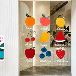 가게 과일 창문스티커 대형 채소 레터링 포도 시트지 청과물 스티커 과일가게 문 수박