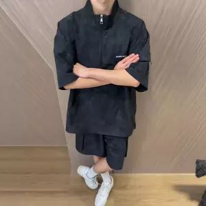 보니따스 남친 블랙 하계 캐주얼 복 정장 풀세트 트레이닝 나염 반팔 반팔세트 커플 반집업 ADOR2