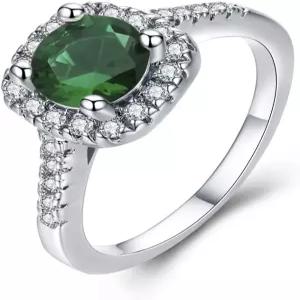 여성을 위한 UFORO 반지 그녀를 약속 크리스마스 선물 솔리테르 크리스탈 결혼 가짜 다이아몬드 약혼