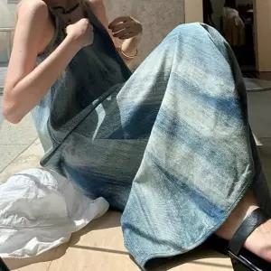 [하프클럽/]여름 나시 잉크 그라데이션 나염 포인트 롱원피스