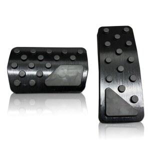 미츠야 2 PCS 알루미늄 합금 미끄럼 방지 페달 브레이크 커버 2011-2023 지프 그랜드 체로키 닷지 듀랑고용 인테리어 액세서리 키트, 드릴링 및 가속 없음(블랙)