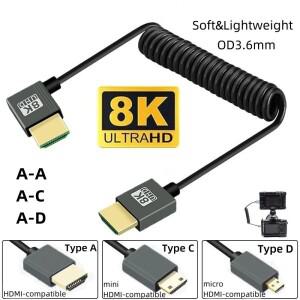 8K UHD 케이블 HDTV 노트북 PC 플스호환 카메라 DV 모니터 디스플레이용 고속 HDMI 호환 미니 소형/마이크