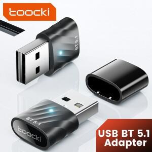 Toocki USB 블루투스 어댑터 BT 5.1 동글 오디오 수신기 스피커 PC 무선 마우스 이어폰 키보드 음악 전송