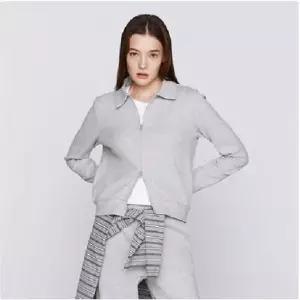 백화점 지오다노 여성 간절기 코튼 면 스판 립 2WAY 카라 집업 자켓 326512